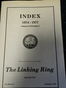 Index The Linking Ring 1974-1977 by Categories Section Two - Picture 1 of 2