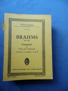 PARTITURA-BRAHMS OP.102-CONCERTO PER VIOLINO E VIOLONCELLO-EULENBURG - Bild 1 von 1