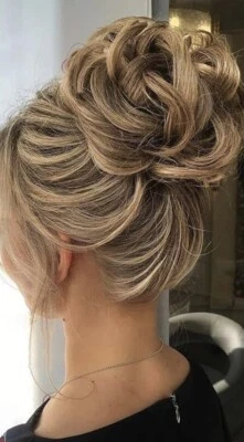 JJstar Messy Wavy Hair Bun Brown Blonde