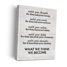 Inspirational Motivational Watch Your Thoughts Quote Poster Canvas Wall Art 
