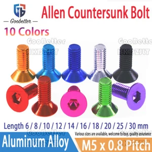 M5 Socket Countersunk Allen Head Bolts Aluminum Alloy Socket Screws 0.8 Pitch - Picture 1 of 4