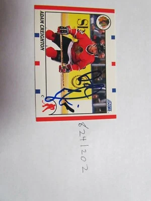 1990 1991 Score Adam Creighton signed NHL Hockey Card  - Image 1 of 2