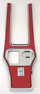 1965-1967 Corvette Die Cast Chrome Plated Manual Shift Painted Red Console NEW - Picture 1 of 5