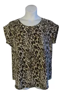 Chico's 2 (L) Brauntöne Animal Print Shirt Top Bluse - Bild 1 von 3