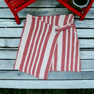 Free People It's A Wickelrock M Tweed Rot Off-White Küstenstreifen Gefüttert Neu - Bild 1 von 15