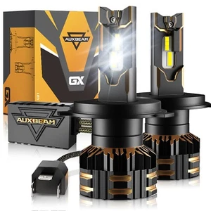 AUXBEAM H4 LED Headlight Bulbs Kit Lamp Car 6500K Globes High Low Beam 30000LM - Picture 1 of 12