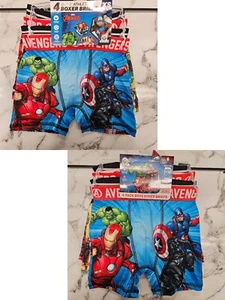 4 Pack Boys Boxer Briefs Avengers Size XS (4-5) - S (6) 4 Way Stretch Wicking - Picture 1 of 23
