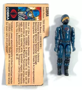 Vintage G.I. Joe ARAH Hasbro 1982 Cobra The Enemy mit Personalausweis gerader Arm - Bild 1 von 7