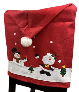 4 Stück Weihnachtsmotiv Deko Schneemann - Weihnachtsmann Stuhlhusse Wohndeko - Bild 1 von 4