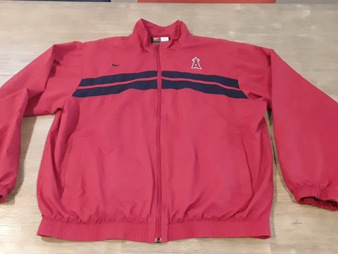 NICE Vintage NIKE Team Apparel ANAHEIM ANGELS Zip Jacket with Stripe Sz M MLB Cover