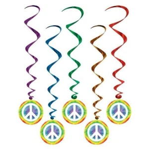 Peace Sign Tie Dye Fun Groovy Party Supplies Decorations Whirls 5 pc. - Picture 1 of 1