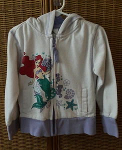 DISNEY HOODIE LITTLE MERMAID ARIEL PRINT CHILD INFANT TODDLER SZ 4 FRONT ZIP - Picture 1 of 10