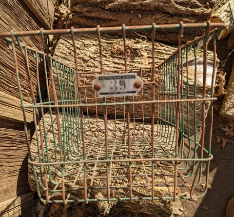 Vintage Kasper Wire Works Locker Gym Pool Wire Basket Industrial Green Storage Cover