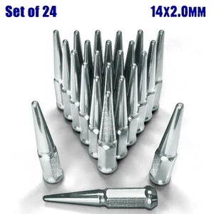 4.5" Spike Lug Nuts 14x2.0 Coarse fit Lincoln Mark LT Navigator Ford F150 Chrome - Picture 1 of 9