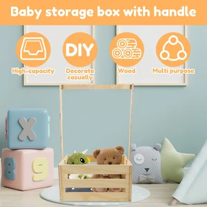 Baby Welcome Box Wood Baby Storage Crate Sturdy Baby Showers Crate Closet guAMA - Picture 1 of 11