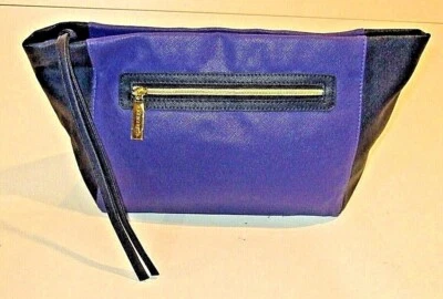 Estuche cosmético grande de cuero sintético púrpura y negro con cremallera Estee Lauder - NUEVO Foto 1 de 4