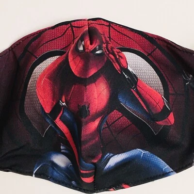 Kids Face Mask, Spiderman Design, Reversible to Black, Adjustable - Image 1 of 3