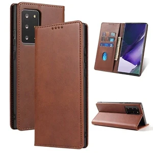 Leather Folio Wallet Kickstand Magnetic Samsung Galaxy S25 S24 S23 S22 S21 Case - Picture 1 of 10