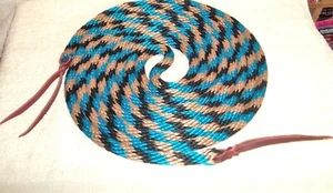 Mecate Rein Rope Slobber Straps Reins Cowboy Loop Buckaroo Trail 21' - Picture 1 of 9