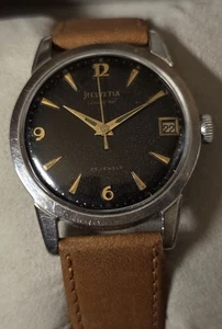 Vintage Automatic Armbanduhr Helvetia Kalendomat in Edelstahl – Cal. H 842 - Picture 1 of 11