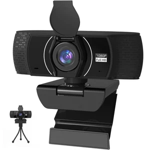 Cámara web Full HD para PC 1080P con micrófono, cámara web de computadora 110° campo de visión... - Imagen 1 de 7