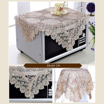 Coffee Color Hollow Lace Flower For Runner Tablecloth Vintage Style Home Decor - Image 1 of 4