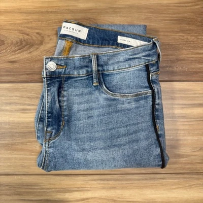 Leggings para mujer Pacsun Los Angeles lavado claro talla 26 negros rayas laterales Foto 1 de 4