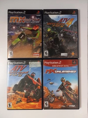 PS2 MX & ATV Game Lot: MX World Tour & MX Unleashed & ATV Offroad Fury 1 & 4 - Image 1 of 4