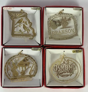 VTG Branson Missouri Osmond Music Ornaments 24K Gold Flashed Brass Souvenir Lot - Picture 1 of 5