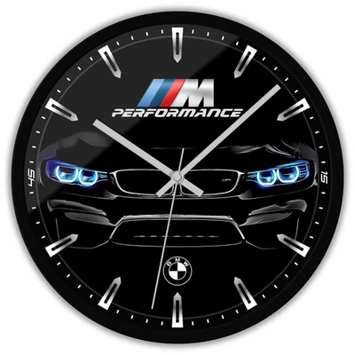 Orologio da parete Nero 30cm Silenzioso per Fan di BMW Angel Eyes M Power Sport - Immagine 1 di 4