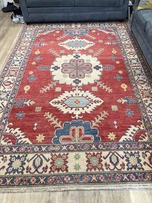 Alfombra oriental de lana 7x10 (80”x120”) Pakistán, ¡colores vibrantes! Foto 1 de 2