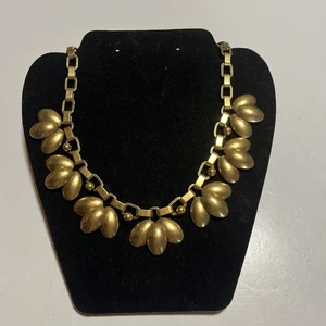 Stella & Dot Choker Collar Statement Necklace Gold Tone 16” - Picture 1 of 4