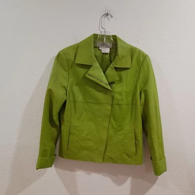 Chaqueta de cuero vintage Carlisle verde lima, talla 6 Foto 1 de 4