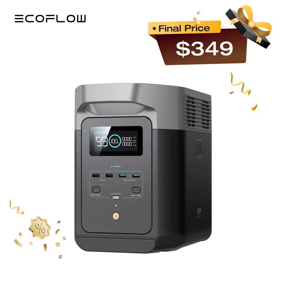 Central Eléctrica Portátil EcoFlow DELTA 2 1024Wh Generador para Exterior, Casa Rural, LiFePO4 Foto 1 de 4