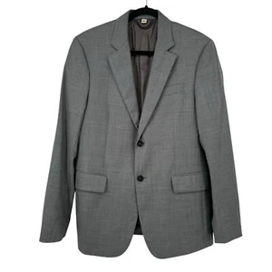 Burberry Virgin Wool 2 Button Blazer 48R Viscose Lining Made in Italy Grey - Picture 1 of 15