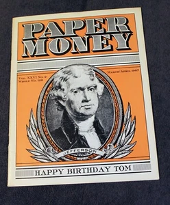 Gesellschaft Papiergeld März/April 1987 Publikation Vol. XXVI No.2 Thomas Jefferson - Bild 1 von 5
