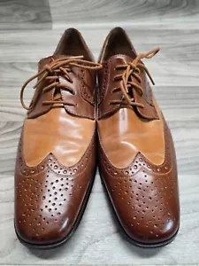 Scarpe da uomo Stacy Adams Tinsley Oxford a coda di rondine stringate taglia 12 bicolore marrone marrone chiaro - Foto 1 di 8