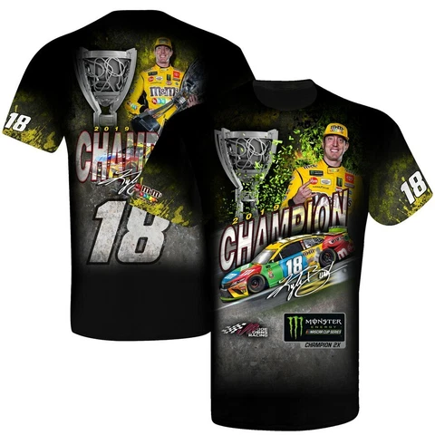 Kyle Busch #18 M&M's Monster Energy Championship Sublimated Shirt 2019 Instock Cover