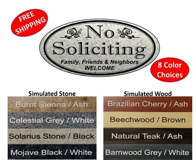 Letrero ovalado - sin solicitud "SIN SOLICITUD familia, amigos y vecinos BIENVENIDOS" Foto 1 de 2