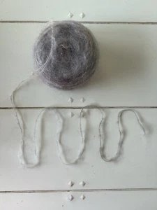 Vintage mohair yarn cake, variegated taupe/blue/tan - Picture 1 of 3