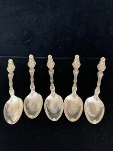 Antique Sterling Spoons Five - Picture 1 of 5
