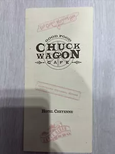 Euro Disney Hotel Cheyenne Chuck Wagon Café menú 1992 en francés - Imagen 1 de 3