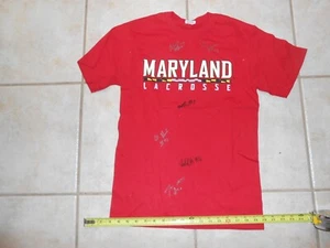 RARE HAND SIGNED MARYLAND LACROSSE SIZE SMALL T SHIRT NCAA UNIVERSITY JERZEES - Picture 1 of 5