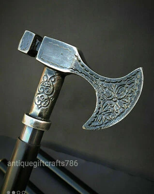 Bastón Hecho a Mano Victoriano Cabeza de Bulldog Mango Bastón de Madera Espiral Foto 1 de 4