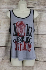 Crazy Train Womens Size Medium Large XL Graphic Racerback Tank Top Shirt Gray - Picture 1 of 7