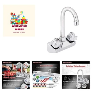 Commercial Hand Sink Faucet - 4 Inch Center Wall Mount Hand Wash Sink Faucet ... - Picture 1 of 8