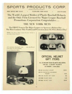 1972 Print Ad Page Sports Product Corp. Helmet Gifts NY Mets Baseball Tug McGraw - Picture 1 of 2