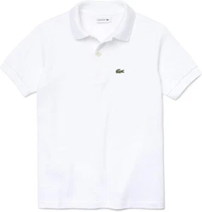 Lacoste Boys' Short Sleeve Classic Pique Polo Shirt, White, Size 2T - Picture 1 of 2