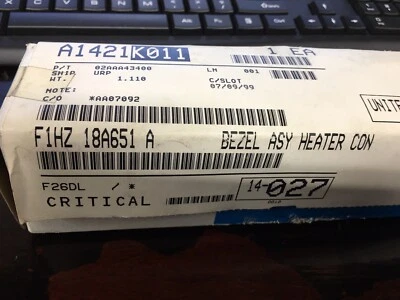 NEW F1HZ18A651A ALL 1991-1997 FORD L MODEL TRUCKS HEATER CONTROL PANEL BEZEL — 第 1/2 张图片