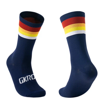 Professional Breathable Sport Socks Running Unisex Sock Knee High MTB Cycling us - Image 1 of 4